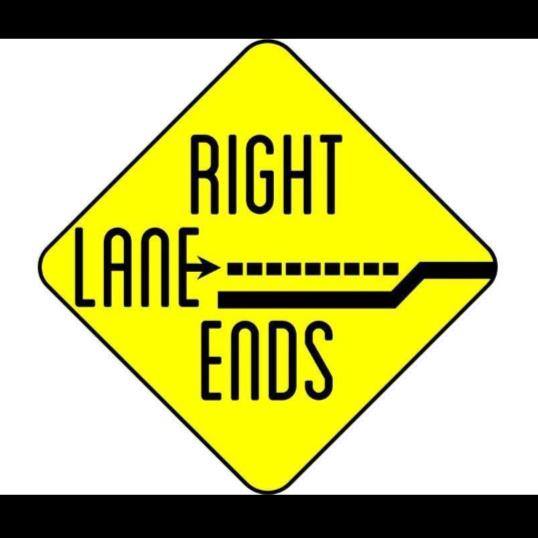 Right Lane Ends band image